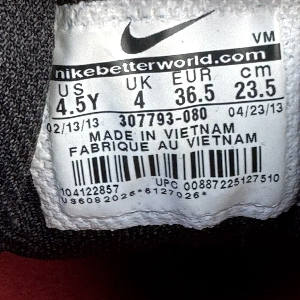 Size 4.5y - Nike Air Max 90 (GS) Infrared‎ gray Black 2013 (307793-080)